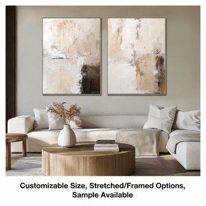 Dipinti Decorativi Minimalisti Originali Personalizzabili su Tela, Grandi Opere d'Arte Astratta Neutra per Soggiorno - Product Image 3