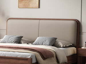 Mochila de Estilo Nórdico, Madera de Nogal Importada, Piel Sintética Delicada y Agradable al Tacto, Relleno de Esponja de Alta Resiliencia, Cama de 1.8m - Product Image 5