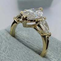 Con IGI Gia Certified CVD HPHT Lab Creado Grown Diamond Marquise Cut 10K 14K 18K Anillos de compromiso de oro sólido para mujeres y hombres