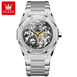 OLEVS 6669 Luxury Mechanical Automatic Watch Gold Watch Personalized Fashion Hollow Out Stainless Steel Mechanical Watch