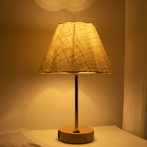 <span class=keywords><strong>Paralume</strong></span> moderno in tessuto a fiori a otto petali, copertura per lampada da tavolo in lino di cotone, con accessori per il soggiorno - Product Image 2