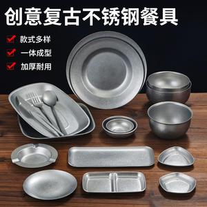 Stainless Steel Rice Bowl Round Solid Color Daily Use Hotel Dinnerware Set 515 - Product Image 2