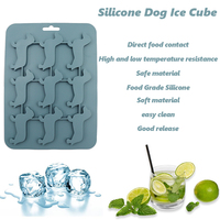 Moule à glaçons en silicone en forme d'animal, 9 cavités, qualité alimentaire, moules à glaçons en silicone en forme de chien