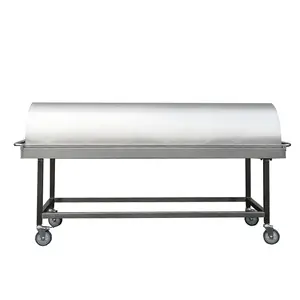 Rustproof Stainless Morgue Dissecting Dead Body Trolley With Cover