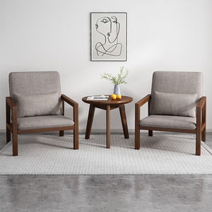 Fauteuil lounge en bois massif nordique 700x720x860mm avec table ronde pour la maison, le jardin et l'extérieur - Product Image 2