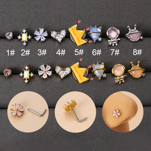 <strong>Nose</strong> <strong>Piercing</strong> Jewelry Lot Dainty <strong>Nose</strong> Rings <strong>Cute</strong> Y2k Heart Flower Astronauts <strong>Nose</strong> Studs - Product Image 2
