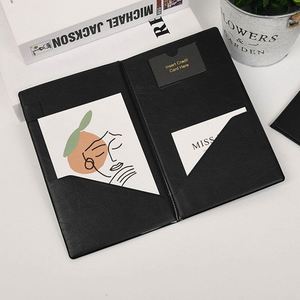 Restaurant Pu Leather Modern Portable Check <b>Presenters</b> Quick Shipping Guest Card Bill Holder With Gold Thank You Imprint - Product Image 5
