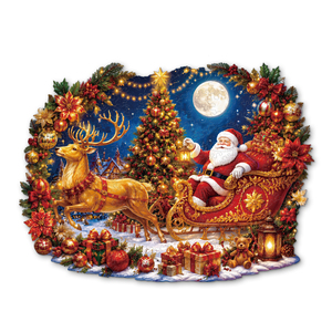 Rompecabezas de Madera del Trineo de Santa Claus, Juguete Educativo para Niños de 8 a 13 Años, Regalo Navideño Unisex - Product Image 1