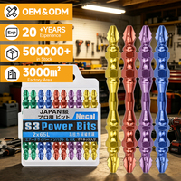 Mata Obeng Phillips PH2 Dua Sisi, Baja Paduan S3 Magnetik, Shank Hex 1/4 Inci, Mata Obeng Impact Driver 10 Buah, Produsen OEM