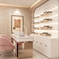 Aménagement intérieur de magasin de maquillage, présentoirs de meubles sur mesure, vitrine cosmétique personnalisée, présentoirs de beauté commerciaux, rénovation de boutique