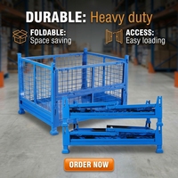 Conteneur de stockage en métal à mailles métalliques robustes, empilable, bacs en mailles métalliques, cage de stockage en métal empilable pour entrepôt
