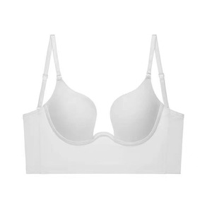 Womens Seamless Low <strong>Back</strong> <strong>Bra</strong> Wire Lifting Deep U Shaped Plunge Backless <strong>Bra</strong> <strong>With</strong> Convertible <strong>Clear</strong> <strong>Straps</strong> - Product Image 5