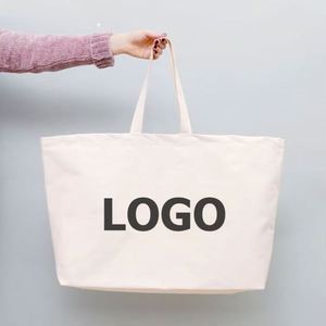 Sac fourre-tout en toile de coton réutilisable personnalisé pour femmes, motif lettres fait main, sac à main pour le shopping - Product Image 1