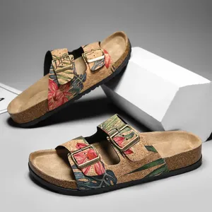 Zapatillas de verano con punta abierta y doble botonadura para hombre y mujer con suelas planas suaves Diseñador cómodo - Product Image 1