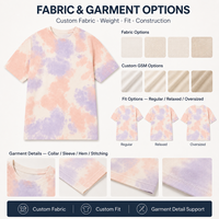 T-shirt unisexe en coton 100% tricoté respirant, motif marbré tie-dye, vente en gros, OEM ODM, marque privée, fabricant en gros pour vêtements