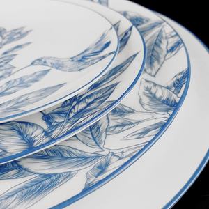 Elegantes Juegos de Vajilla de Porcelana China con Motivos Florales, Hojas y Pájaros, Vajilla de Porcelana Fina para Restaurante y Uso Doméstico - Product Image 5