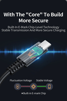 Câble coaxial certifié USB-IF Type-C USB4 Gen2 5A 20 Gbps 100 W de charge double, vidéo 8K 30 Hz et 4K 60 Hz