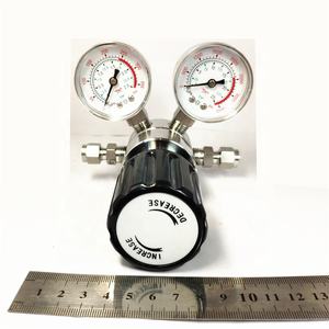 Régulateur de gaz en acier inoxydable 316L à ressort à une seule étape, réglable, O2 N2 He <span class=keywords><strong>2</strong></span>, manomètre de pression en bar Kpa pour la gestion du gaz - Product Image 5