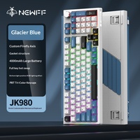 Clavier mécanique sans fil DARK 2,4 GHz, triple mode, rétroéclairage RVB, 104 touches, touches gravées latéralement, personnalisable, branchement à chaud, pour jeux