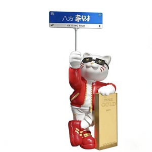 Sculptures Maneki-neko <span class=keywords><strong>en</strong></span> barres d'or de taille personnalisable BZY : Statues <span class=keywords><strong>en</strong></span> <span class=keywords><strong>résine</strong></span> <span class=keywords><strong>pour</strong></span> l'<span class=keywords><strong>extérieur</strong></span> ou petites statues de bureau <span class=keywords><strong>pour</strong></span> les centres commerciaux et la décoration intérieure - Product Image 1