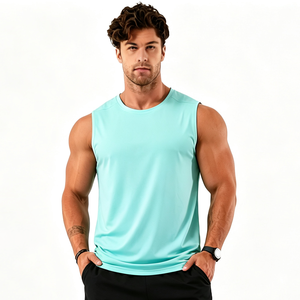 Custom Summer New Style Solid Men's <b>Singlet</b> Sleeveless Sports Tank Top Custom Cotton Spandex <b>Running</b> tank top for Men - Product Image 2