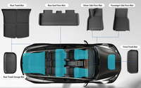 Tapis de sol pour Tesla Model Y Juniper, accessoires, ensemble de 8 tapis de sol avec tapis de coffre arrière, tapis de coffre avant, tapis de seuil de porte