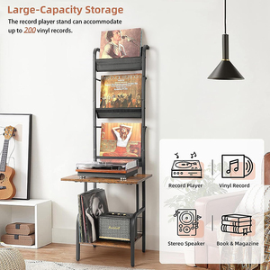 Jh-mech Máy nghe nhạc đứng với vinyl lưu trữ superelevation Retro Carbon thép đứng Vinyl ghi chủ - Product Image 5