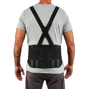 Penguat punggung suspender yang dapat diatur, untuk nyeri bawah, sabuk pelindung penopang pinggang elastis dengan tali bahu dan penyangga pinggang