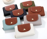 Dompet Koin Mini Kompak Multi Kartu Warna-Warni Bahan PU Trendi Chic Lucu untuk Wanita, Cocok untuk Penggunaan Sehari-hari, Kerja, dan Belanja