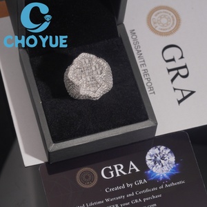 Anillo Cruzado de Plata de Ley 925 con Incrustaciones de Diamantes Moissanite VVS, Joyería Hip Hop Personalizada - Product Image 5