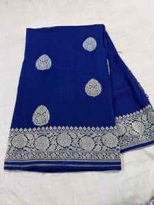 Sari Banarasi Tassur Kadhwan Pur Fait Main par un Designer, Tissé à la Main, en Tissu Tassur Premium, Vêtement Ethnique pour Fêtes, Toutes Saisons - Product Image 5