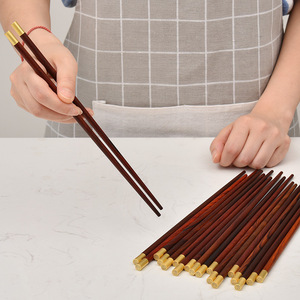 Palillos de palisandro estilo chino, vajilla sin pintar, palillos de palisandro Jinfu con punta redonda para el hogar, venta al por mayor de fábrica - Product Image 3