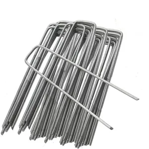 Anti-Rust Weed Barrier Fabric 6in Galvanized Steel Flat Garden Stake