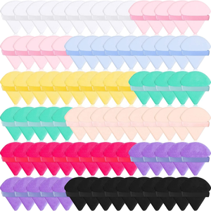Esponja de Maquillaje de Terciopelo de Algodón en Forma de Corazón, Lágrima y Triángulo para Base de Maquillaje Seca y Húmeda - Product Image 1