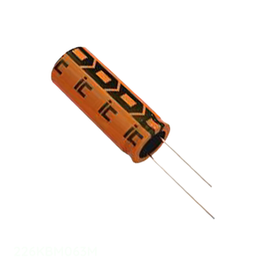 Distribuidor Autorizado, Condensador de Aluminio CAP ALUM 22UF 20% 63V RADIAL TH, Orificio Pasante, 22 uF 226KBM063M - Product Image 1