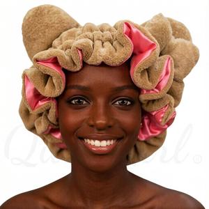 Elegante e alla Moda: Cappello da Notte Invernale in Pile Polare con Motivo Gatto, Regolabile, in Raso Rosa, Stile Casual Europeo e Americano per Donne - Product Image 1