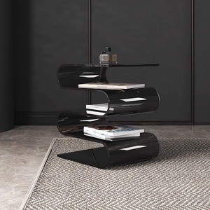 Tavolino Laterale in Acrilico a Forma di <span class=keywords><strong>S</strong></span>, Portariviste Moderno, Tavolino Minimalista Nordico per Soggiorno e Camera da Letto - Product Image 1