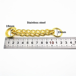 Vendita calda di piccole dimensioni regolabile in acciaio inox saldatura cerchio anello martingala <span class=keywords><strong>cane</strong></span> mezza catena di strozzatura per Pet <span class=keywords><strong>collare</strong></span>-colore oro - Product Image 1