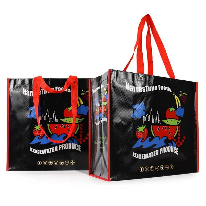 Custom Logo-goffrato eco-friendly Shopping Bag pieghevole PP/PC Non tessuto riutilizzabile borsa della spesa maniglia di promozione