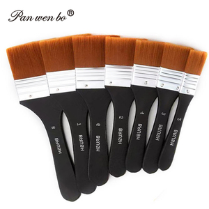 Panwenbo – Lot de pinceaux plats en nylon à manche en <span class=keywords><strong>bois</strong></span>, tailles assorties, pour <span class=keywords><strong>peinture</strong></span> acrylique et à l'huile – Vente en gros - Product Image 1