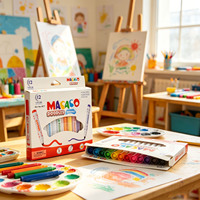 Stylos feutres lavables MACACO Doodles 12 couleurs, marqueurs sûrs et non toxiques pour le dessin et les projets d'artisanat des enfants