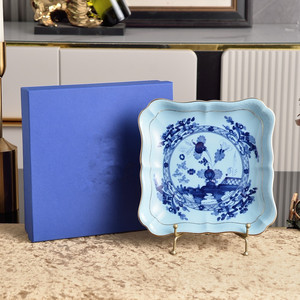 Juego de Platos Cuadrados de Porcelana Ecológica con Diseño de Plantas Vintage, Estilo Italiano de Lujo, Aptos para Alimentos, Caja de Regalo con Logotipo Personalizado para el Hogar - Product Image 5