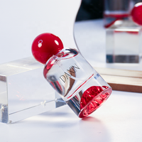 Bouteilles de parfum en verre vides en gros 30ml 50ml 100ml avec bouchon à bille rouge et base épaisse personnalisables pour emballage de parfum féminin
