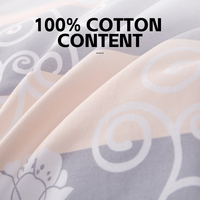 Parure de lit 4 pièces en coton 100% personnalisable avec motifs floraux, housse de couette et draps, tailles King Size, Queen Size, Full Size, ultra douce, vente en gros