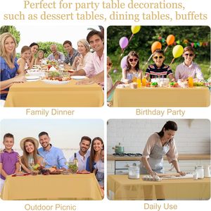 Plain White <b>Plastic</b> <b>Table</b> Cover Roll Waterproof Disposable Tablecloths Convenient Slide Cutter Wedding Banquet Party Home Use - Product Image 4