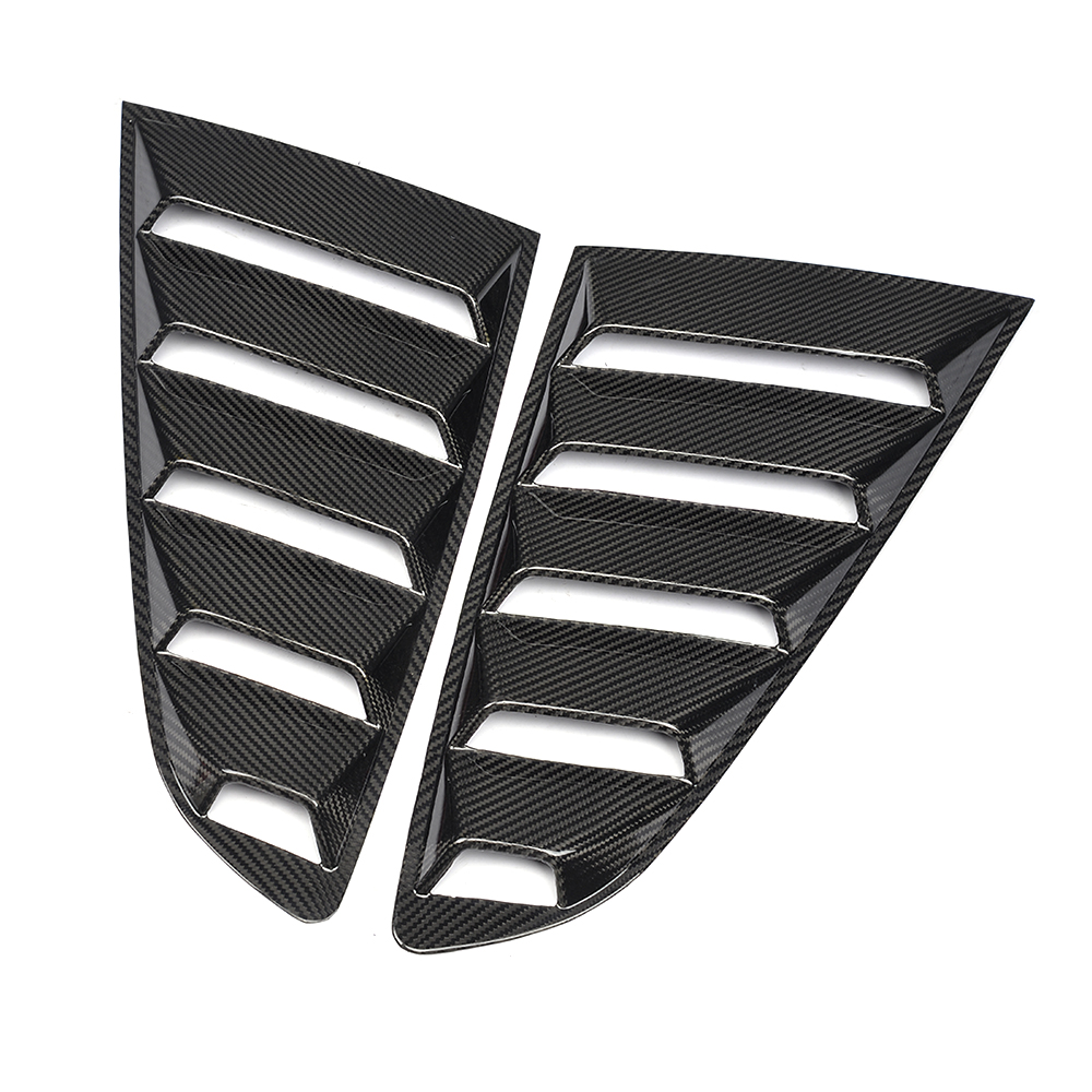 Set 2 Adesivi Protettivi In Fibra Di Carbonio Per Pannello Porta Interno – Compatibili Con Ford Mustang 2015-2021, Nero Lucido, Facili Da Applicare