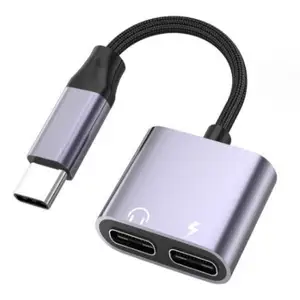 Adaptateur double 2 en 1 Type C à Type C Splitter audio de charge pour Samsung pour iPhone