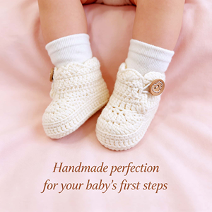 Zapatitos de Bebé Hechos a Mano de Ganchillo, Tejido Suave, Cierre Deslizante, Antideslizantes, Estilo Náutico, Resistentes, Transpirables, Cálidos y Cómodos, Unisex - Product Image 4