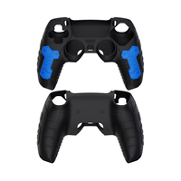 Étui de protection complet en silicone ergonomique bicolore, confortable et antichoc, avec une meilleure stabilité de préhension pour PS5