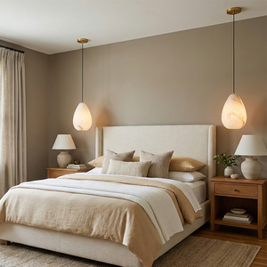 Lámpara Colgante Moderna para Comedor, Lujo Nórdico, Alabastro Natural, Latón, LED, UL CE, Alta Eficiencia, Lámpara Colgante <span class=keywords><strong>Alina</strong></span> de Alabastro - Product Image 2